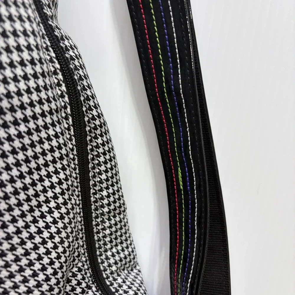 Nike Houndstooth Cylinder Crossbody Bag Black White TG0071-061 Y2K Patent Trim